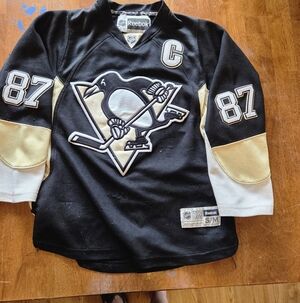 Sidney Crosby Pittsburgh Penguins #87 Reebok NHL Youth Jersey S/M – Black Home